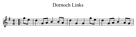 Dornoch Links - staff notation