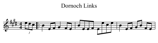 Dornoch Links - staff notation