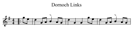 Dornoch Links - staff notation