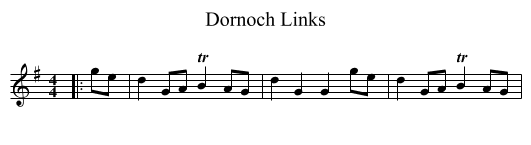 Dornoch Links - staff notation