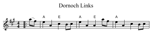 Dornoch Links - staff notation