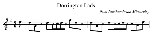 Dorrington Lads - staff notation