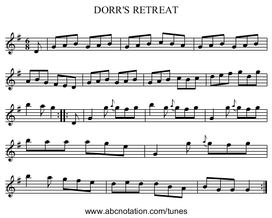 DORR'S RETREAT - staff notation