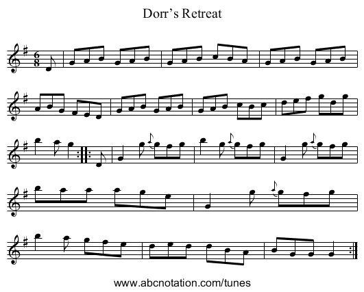Dorr’s Retreat - staff notation