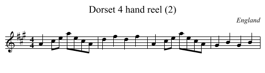 Dorset 4 hand reel (2) - staff notation