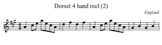 Dorset 4 hand reel (2) - staff notation