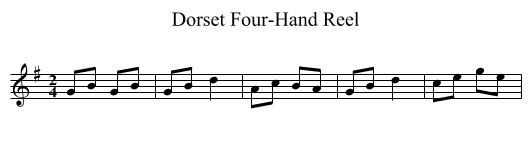 Dorset Four-Hand Reel - staff notation