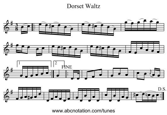 Dorset Waltz - staff notation