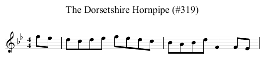 Dorsetshire Hornpipe (#319), The - staff notation