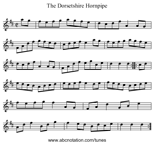 Dorsetshire Hornpipe, The - staff notation