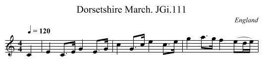 Dorsetshire March. JGi.111 - staff notation