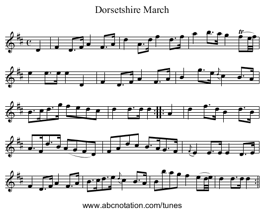 Dorsetshire March - staff notation