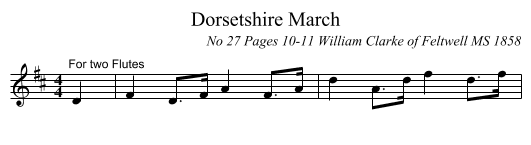 Dorsetshire March - staff notation