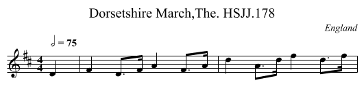 Dorsetshire March,The. HSJJ.178 - staff notation