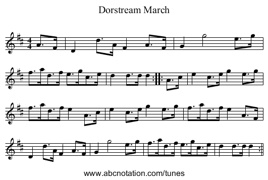 Dorstream March - staff notation