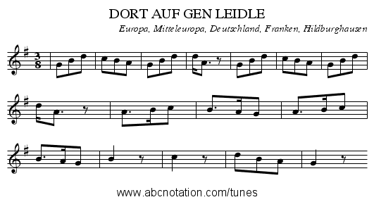 DORT AUF GEN LEIDLE - staff notation