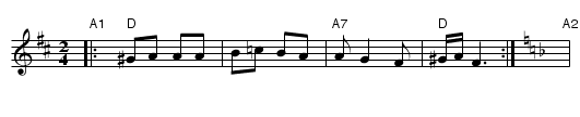 dos Tsigayner - staff notation