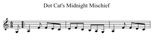 Dot Cat's Midnight Mischief - staff notation
