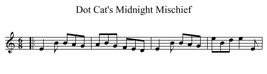 Dot Cat's Midnight Mischief - staff notation