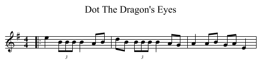 Dot The Dragon's Eyes - staff notation