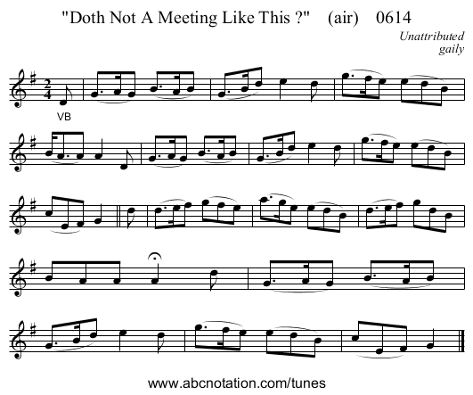 Doth Not A Meeting Like This ?    (air)    0614 - staff notation