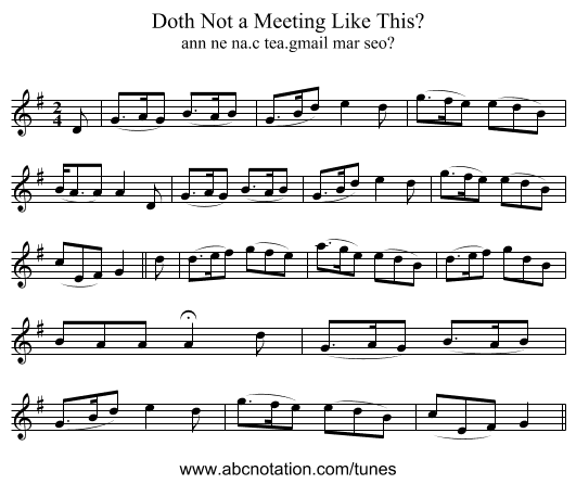 Doth Not a Meeting Like This? - staff notation