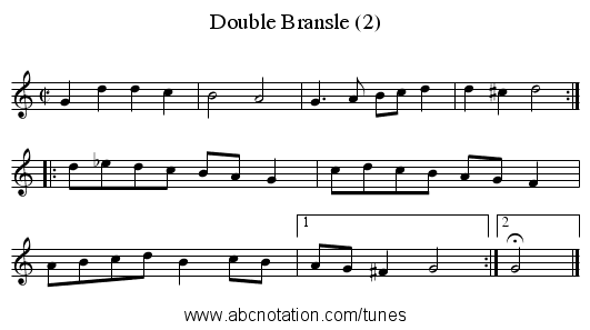 Double Bransle (2) - staff notation