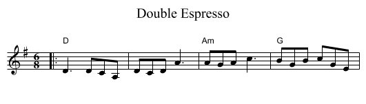 Double Espresso - staff notation