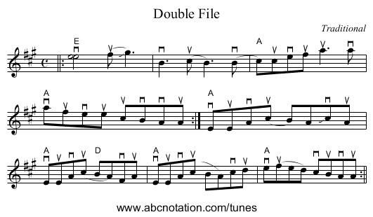 Double File - staff notation
