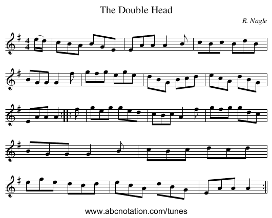 Double Head, The - staff notation
