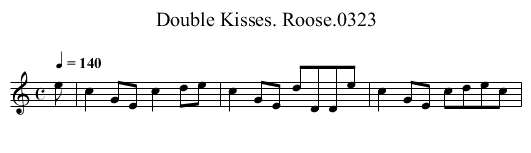 Double Kisses. Roose.0323 - staff notation