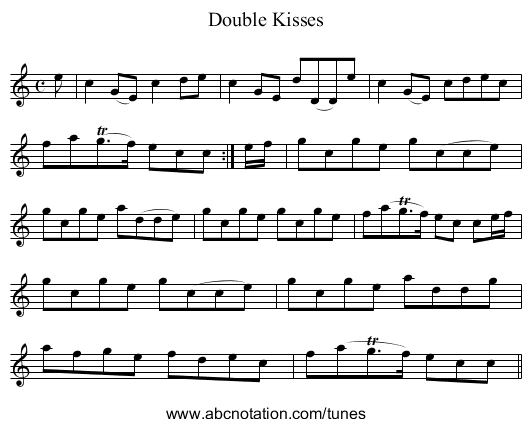 Double Kisses - staff notation