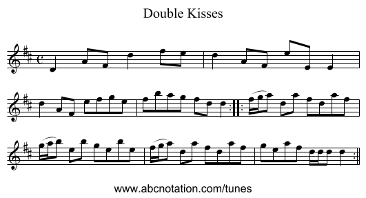 Double Kisses - staff notation