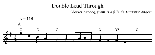 Double Lead Through - staff notation