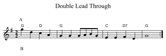 Double Lead Through - staff notation