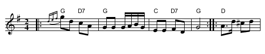 Double Lead Through - staff notation