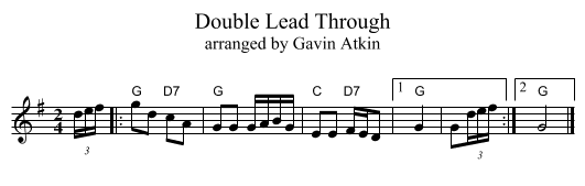 Double Lead Through - staff notation