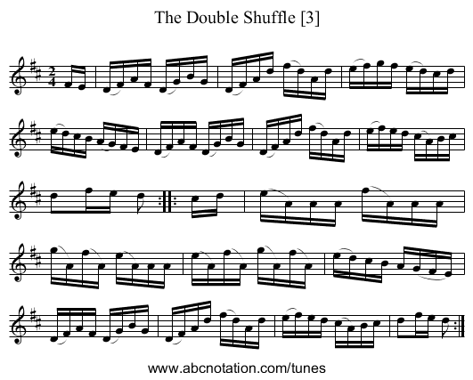 Double Shuffle [3], The - staff notation