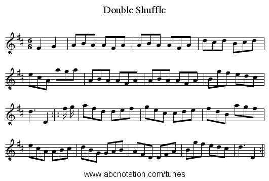 Double Shuffle - staff notation