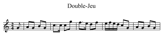 Double-Jeu - staff notation