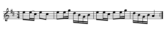 Doublings of the Troop - staff notation