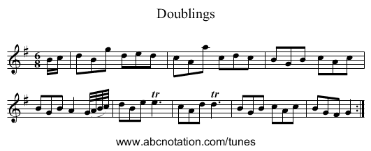 Doublings - staff notation