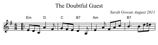 Doubtful Guest, The - staff notation