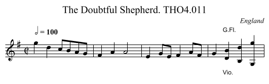 Doubtful Shepherd. THO4.011, The - staff notation