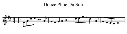 Douce Pluie Du Soir - staff notation