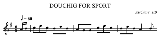 DOUCHIG FOR SPORT - staff notation