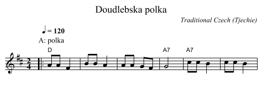 Doudlebska polka - staff notation