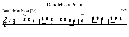Doudlebsk&aacute; Polka - staff notation