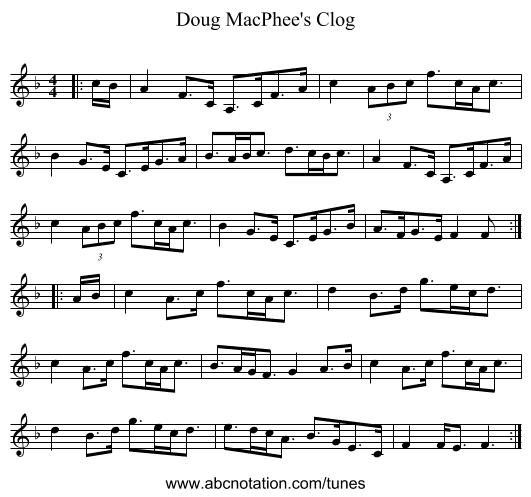 Doug MacPhee's Clog - staff notation