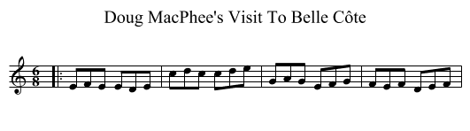 Doug MacPhee's Visit To Belle Côte - staff notation
